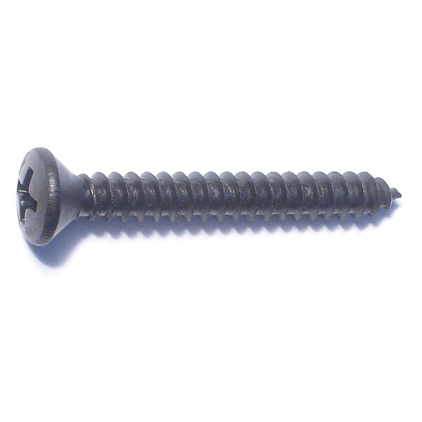 Midwest Fastener Sheet Metal Screw, #10 x 1-1/2 in, Black Steel Oval Head Phillips Drive, 10 PK 79493 - main
